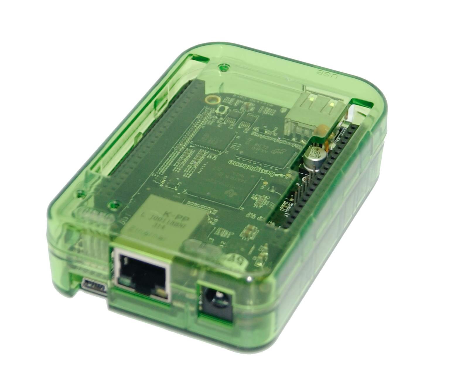 sb components New! Case for BeagleBone Black Transparent (Green) Assemble in 30 Seconds