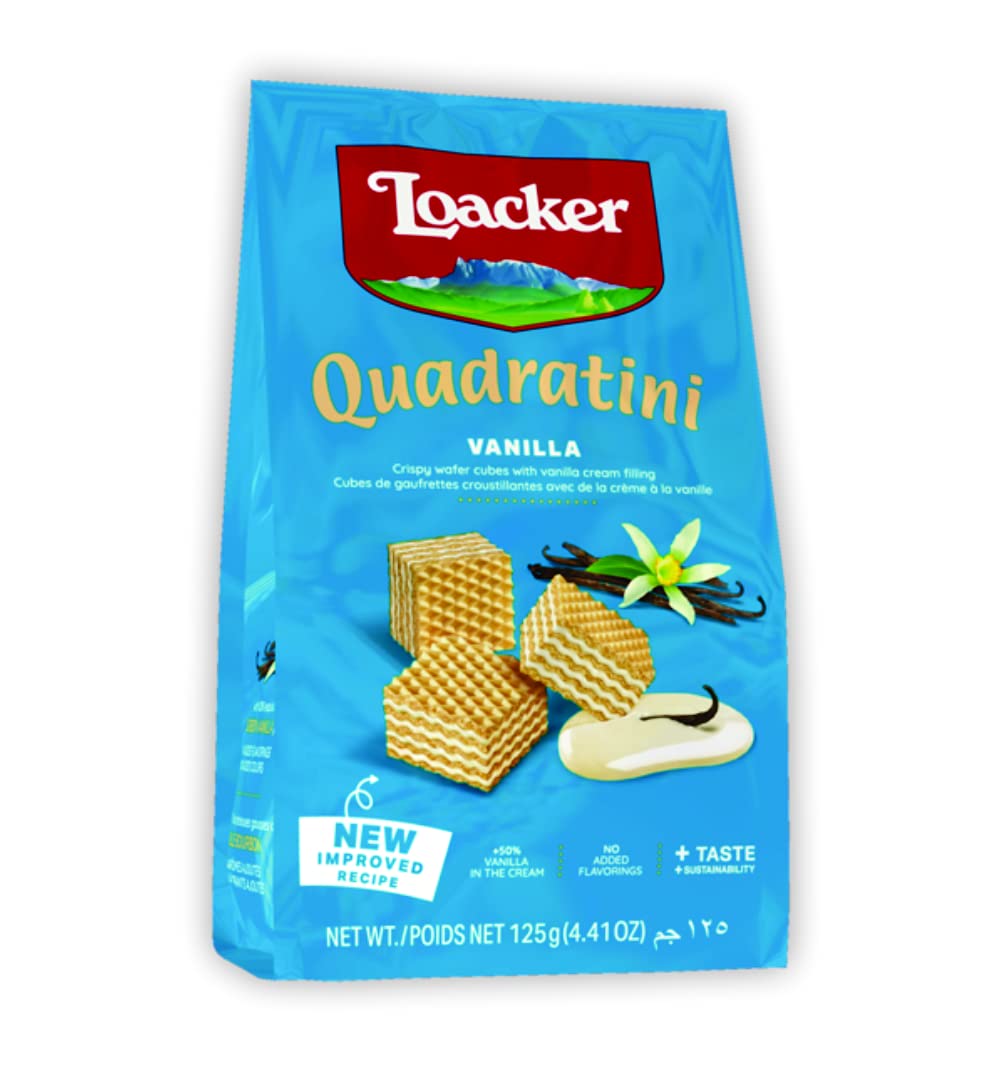 Loacker Quadratini Vanilla Wafer, 125 Gm