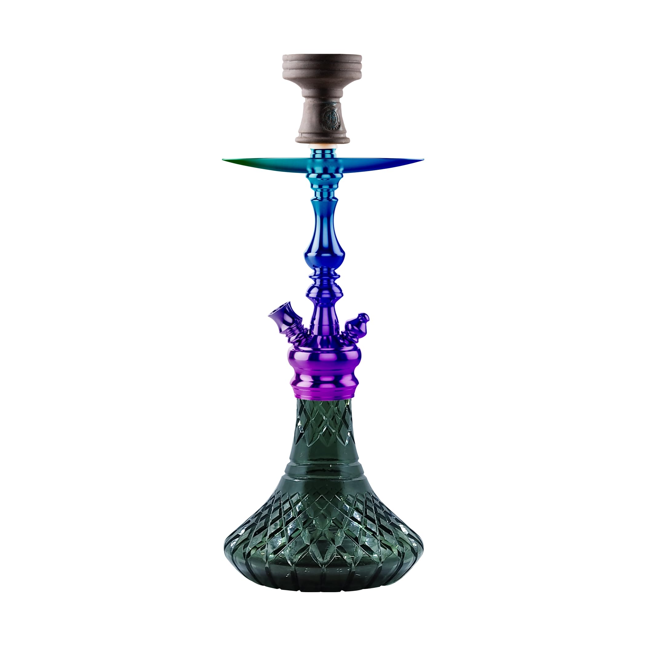 COCOYAYA Prince Series Simba Hookah Black Base/Stem Rainbow