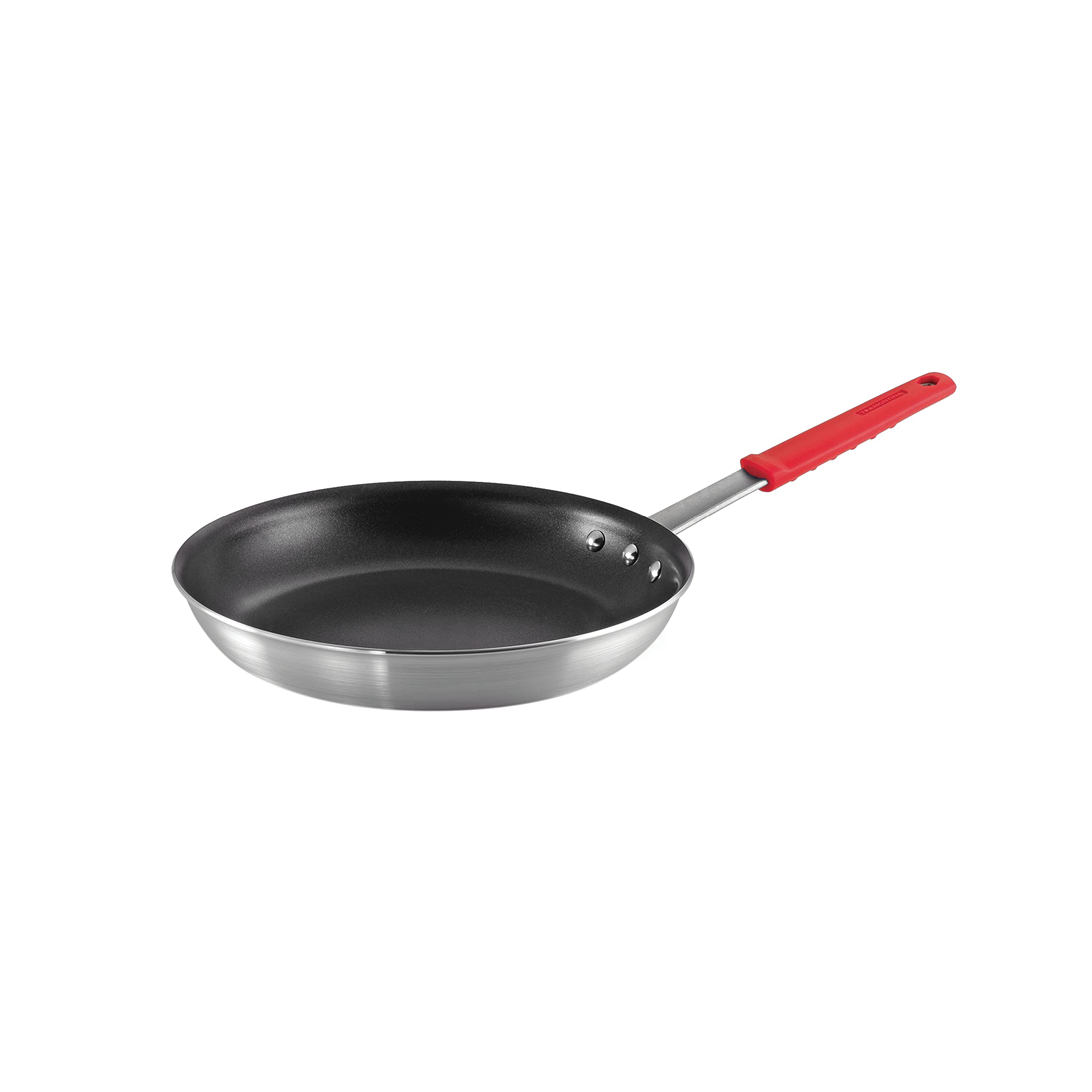 Tramontina Professional 12-Inch Non Stick Large Frying Pan, Heavy-Gauge Aluminum Skillet with Reinforced Nonstick Coating, Red Handle, Dishwasher and Oven Safe