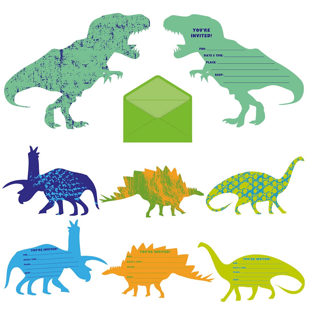 Dinosaur Birthday Invitations - 24 Dinosaur Party Supplies Invitations - Dinosaur Invite cards with Envelops- Dinosaur Themed Birthday Party for boys