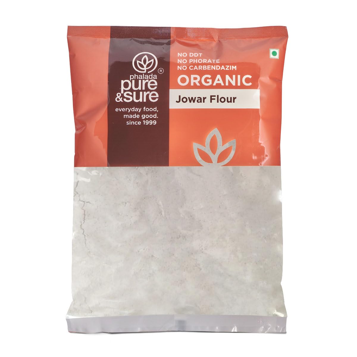 Pure & Sure Organic Jowar(Millet) Flour 1 Kg (Pack of 1) | 100% Natural Millet Flour | Sorghum/Jonna Atta Vegan & Rich in Protein | Certified Organic, Gluten Free & Chakki Ground