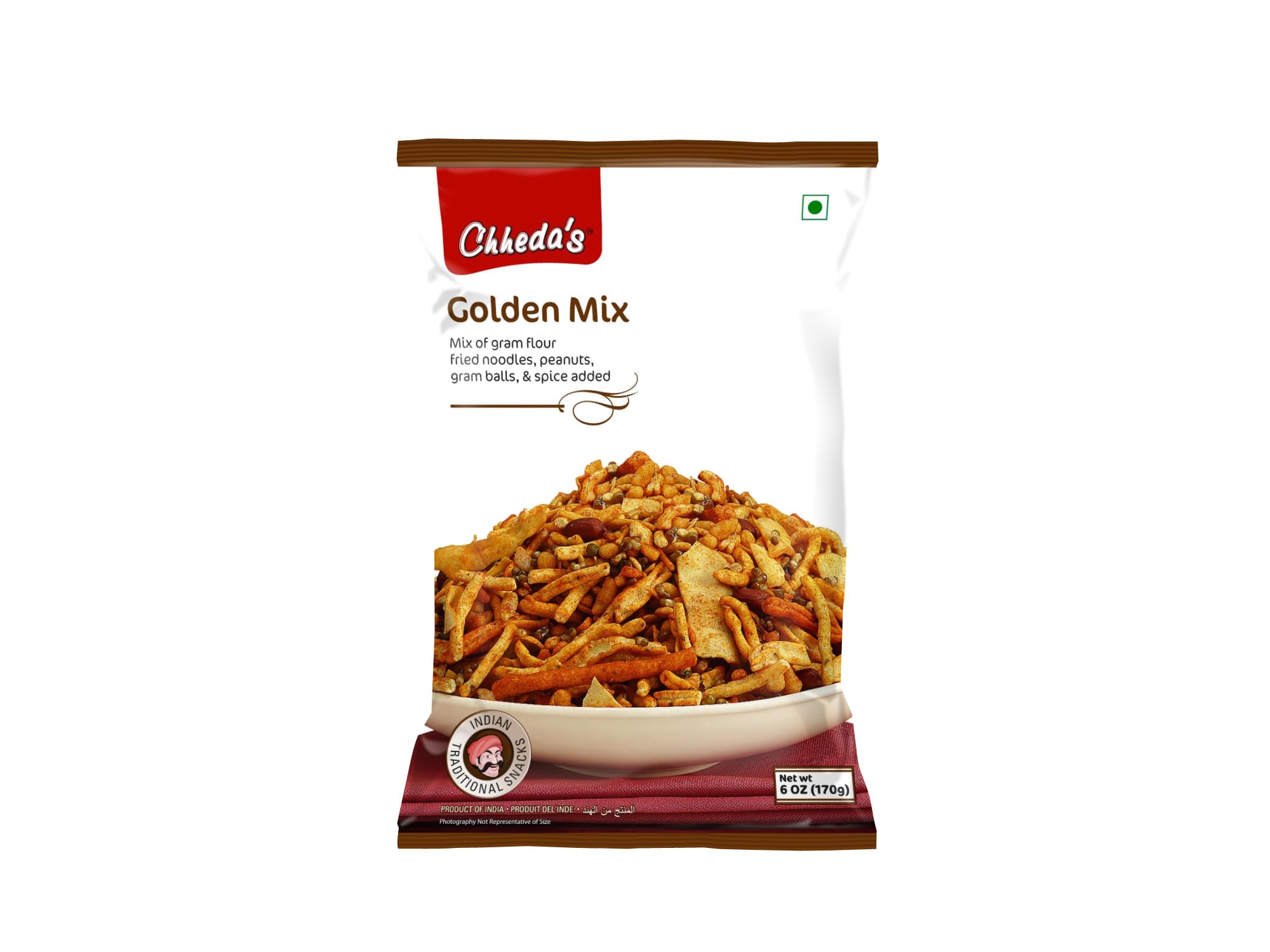 CHHEDA'Sgolden mix, 170 gm | authentic indian namkeen | traditional indian snacks.