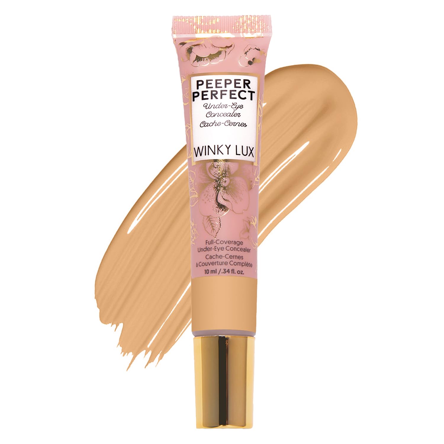 Winky Lux Peeper Perfect Concealer for Under-eye Dark Circles and Puffiness, Light Medium