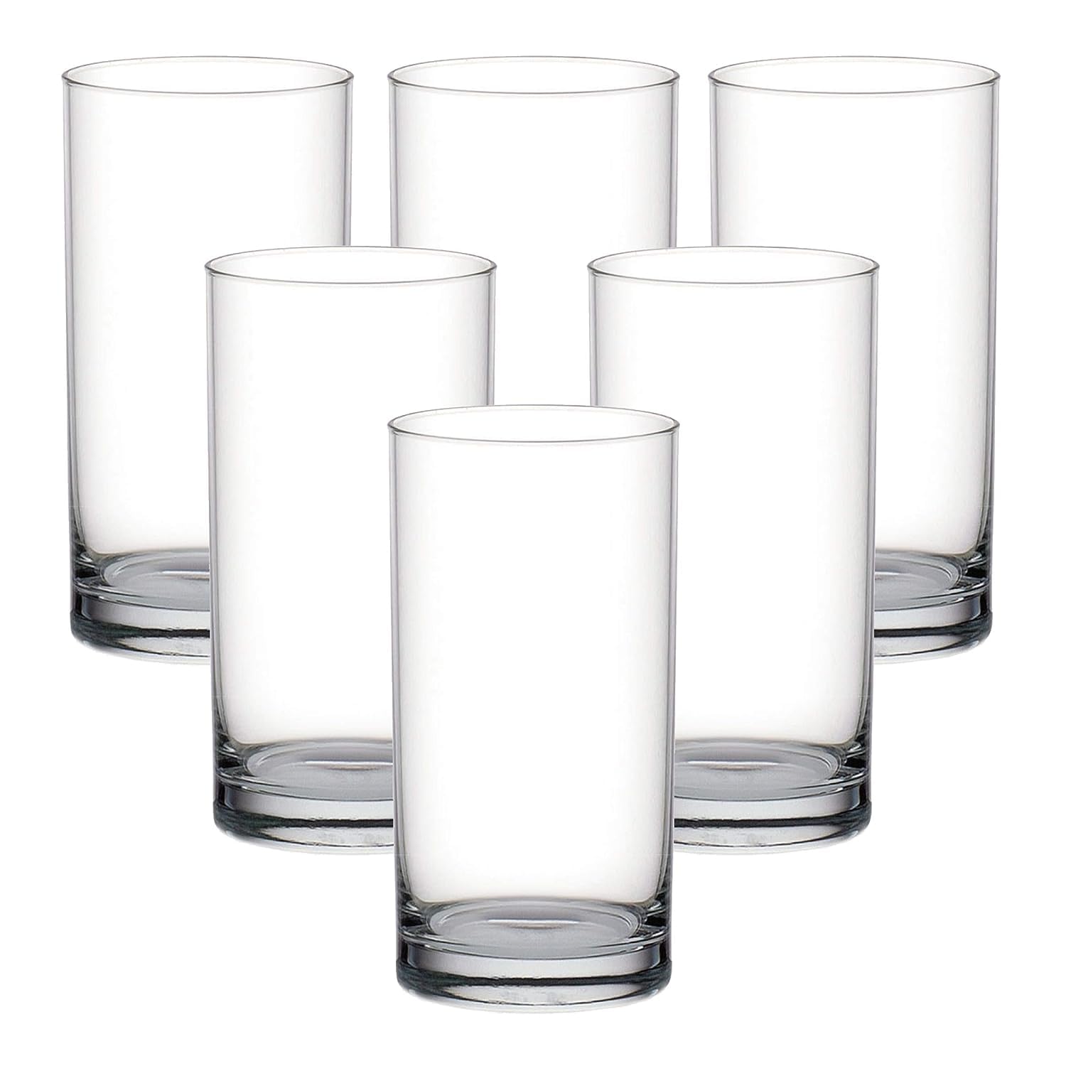 Ocean Fin Line Hi Ball Glass, Set Of 6, Clear, 280 Ml, B01210, Highball Glass, Tall Glass, Beverage Glass, Long Drink Glass, Water Glass, Juice Glass