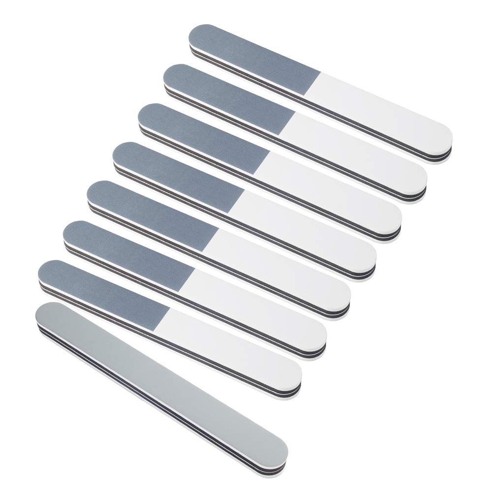 8PCS 3 Way Nail File and Buffer,3 in One Nail Buffer That Shapes, Nail File Manicure Tools for Poly Nail Extension Gel and Acrylic Nails Tools Suit for Home Salon