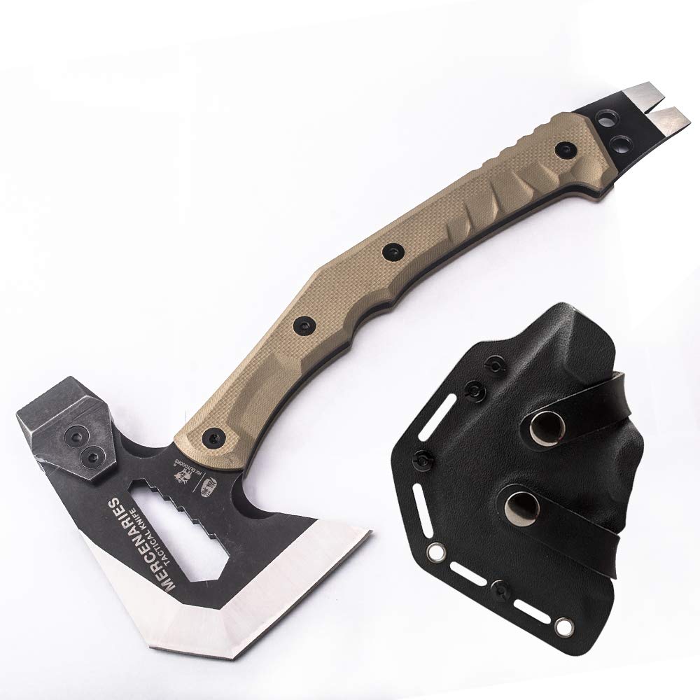 HX OUTDOORS Mercenarys Tactical Engineer Axes Multifunctional Explosion-Proof Axe Camping Artillery Fire Rescue Hammer Hiking Tools,Black