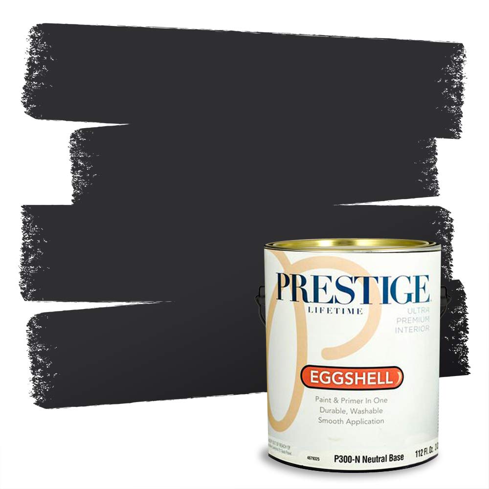 Prestige PaintsInterior Paint and Primer In One, 1-Gallon, Eggshell, Comparable Match of Sherwin Williams* Tricorn Black*