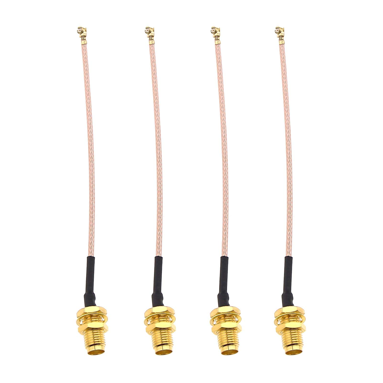 SING F LTD 4Pcs RF U.FL IPEX IPX Mini PCI to SMA Female 4Inch Pigtail Antenna Cable RG-178