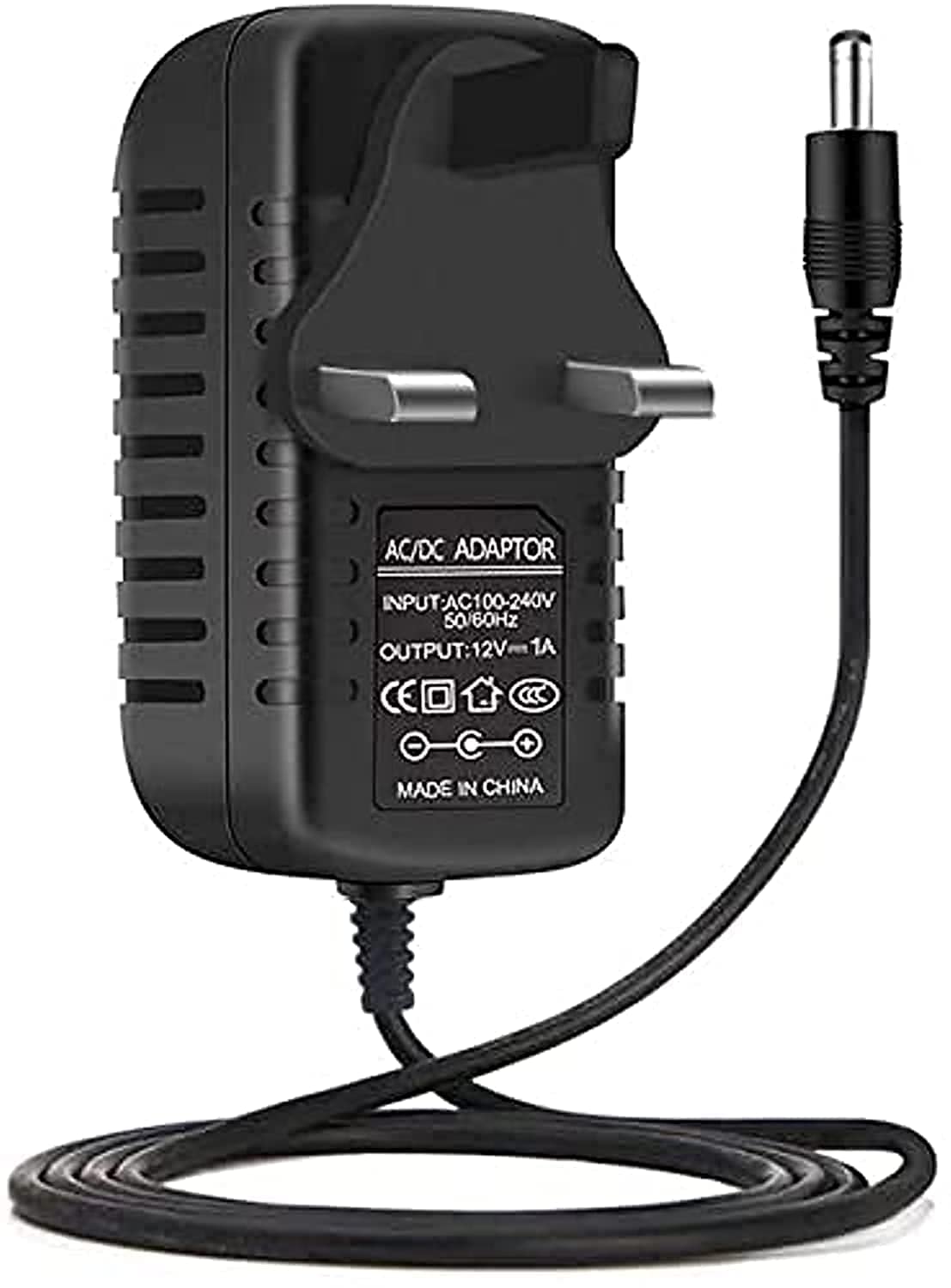 12V 1A Power Adapter, AC 100-240V to DC 12V 1A DKURVE® Power Supply Adapter with 5.5ft/1.5m Lead, 12W Adapter, DC Connector Jack 5.5mmx2.5mm, UK Plug