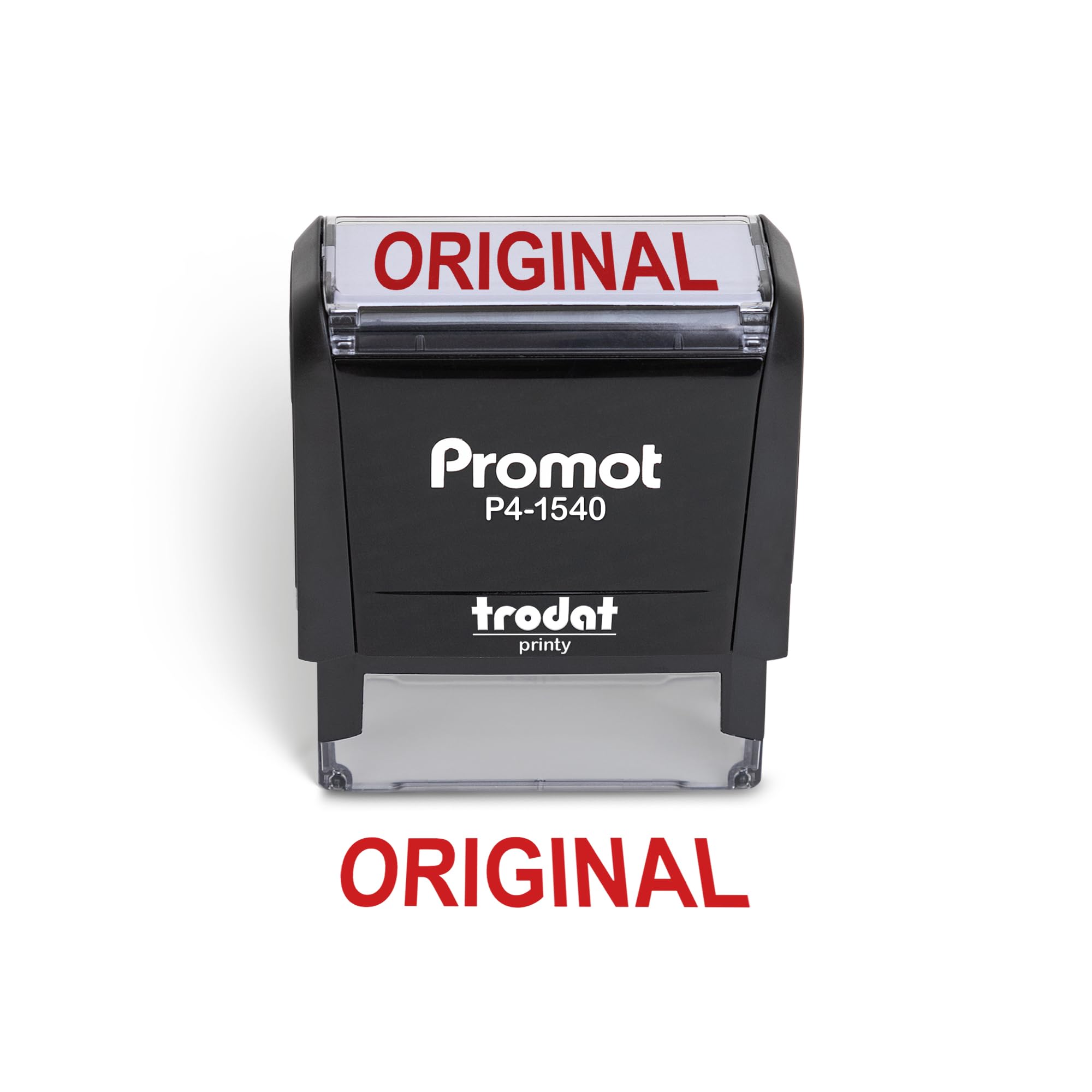 PromotOriginal Self Inking Rubber Stamp - Refillable Stampers for Office - Business, Accounting, Bookkeeping, Coding, Legal, Notary, Work, Ordering, Inventory Stamps - Red Ink