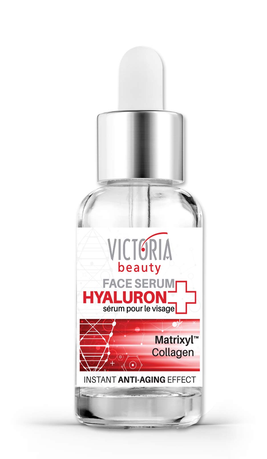 Victoria Beauty Hyaluronic Acid Serum with Niacinamide, Collagen and Matrixyl 3000 - Face Moisturiser for Dry, Combination and Oily Skin - Anti Wrinkle Hydrating Serum for Women and Men, 20ml