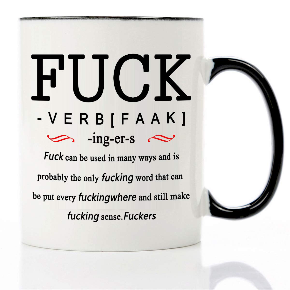 MecaiCoffee Mug-The F word and verb definition-11 OZ Ceramic Coffee Mug,Christmas Birthday Day Gag Gifts For Men Women Coworker Friend