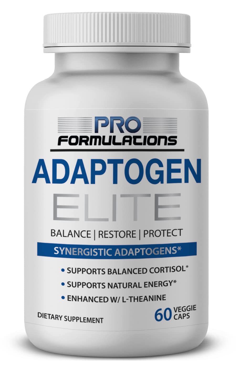 Adaptogen Elite - Synergistic Blend - 60 vcaps - Balances Cortisol & Natural Energy - Enhanced with Rhodiola, Ashwagandha, Astragalus, Schisandra, Eleuthero, L-Theanine