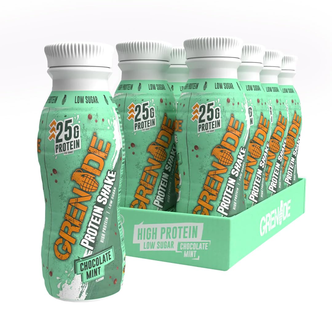 Grenade High Protein Shake, 8 x 330 ml - Chocolate Mint (Packaging May Vary)