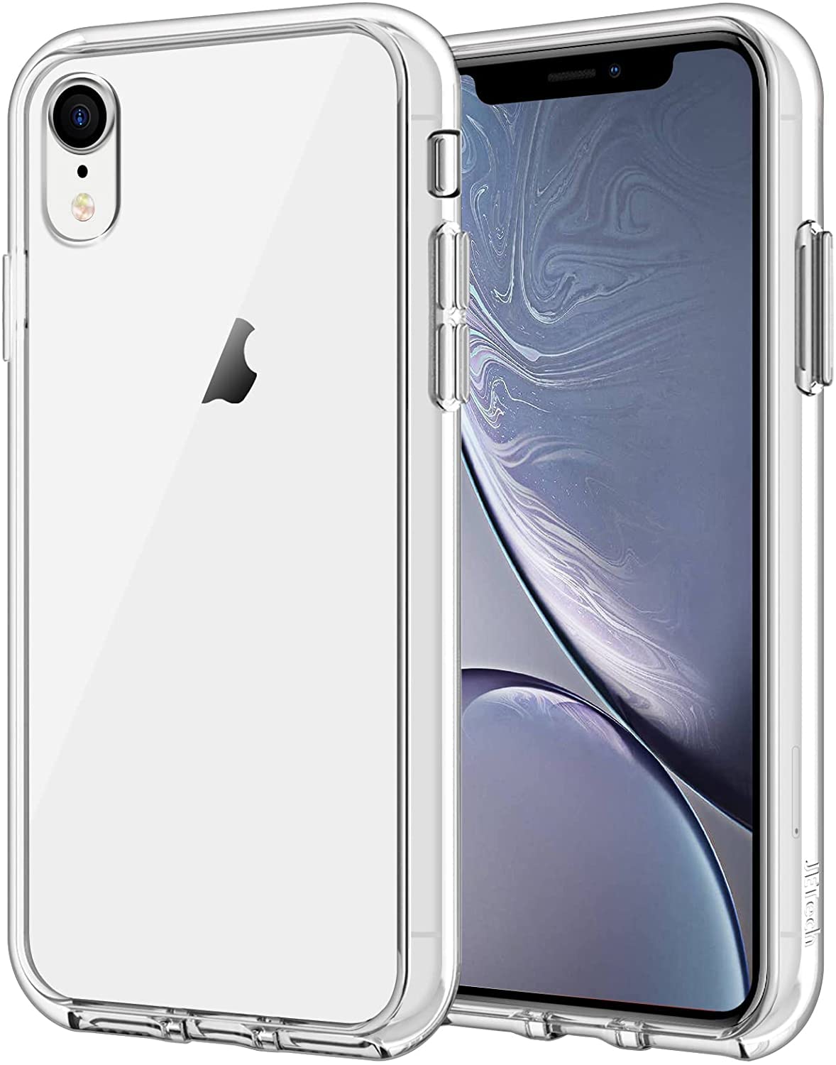 JETechCase for iPhone XR 6.1-Inch, Non-Yellowing Shockproof Phone Bumper Cover, Anti-Scratch Clear Back (Clear)