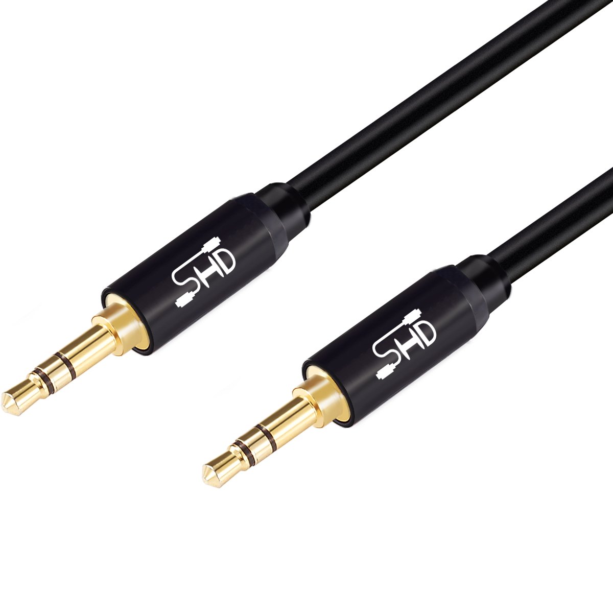 SHD Aux Cable, 3.5mm Audio Cable Aux for Car Auxiliary Audio Stereo Cable 3.5mm Cord Premium Sound Dual Shielded with Gold Plated Connectors-15Feet