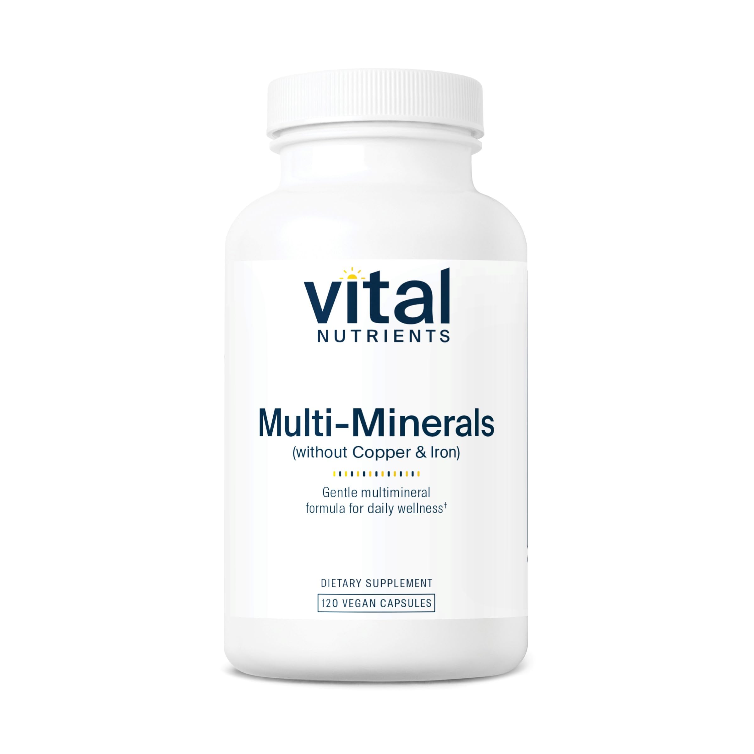 Vital Nutrients Multi-Minerals | Citrate/Malate Formula (No Copper or Iron) | Vegan Daily Multimineral | Gluten, Dairy, Soy Free | Non-GMO | 120 Capsules