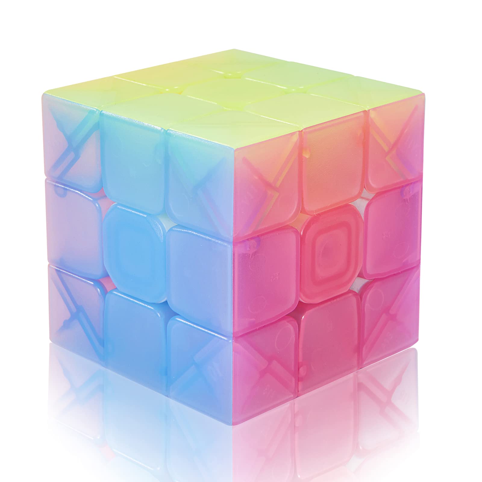 ROXENDA3X3 Rubik's Cube 3X3X3 Speed Cube, Faster Than the Original, 56 mm Classic Size (Jelly)