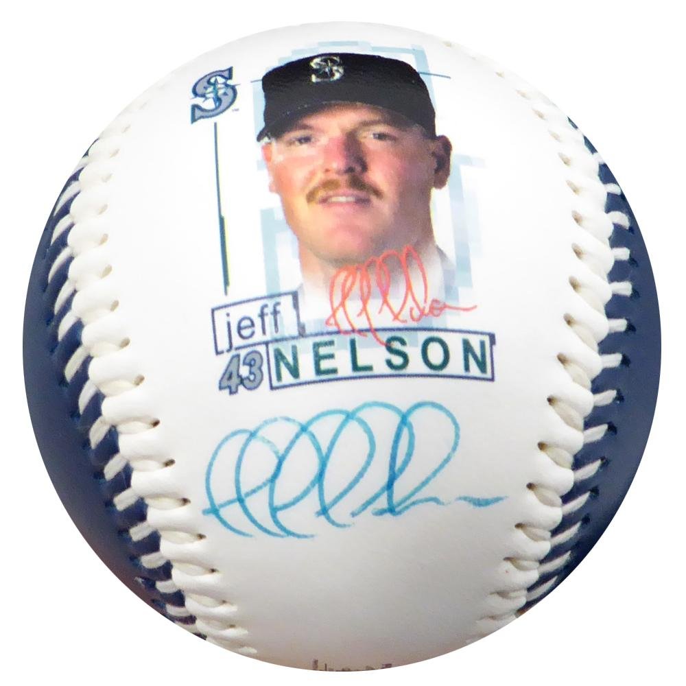 Jeff Nelson Autographed Fotoball Baseball Seattle Mariners MCS Holo #77162 - Autographed Baseballs