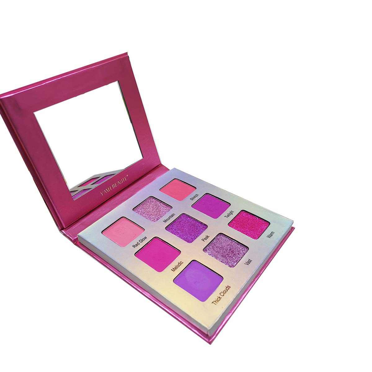 YMH BEAUTE Highly Pigmented Eyeshadow Palette, 9 Color Bright Eye Makeup Palette Colorful Matte Eye Shadow Palettes Long Lasting Waterproof Cruelty-free, Rainbow (Pink)