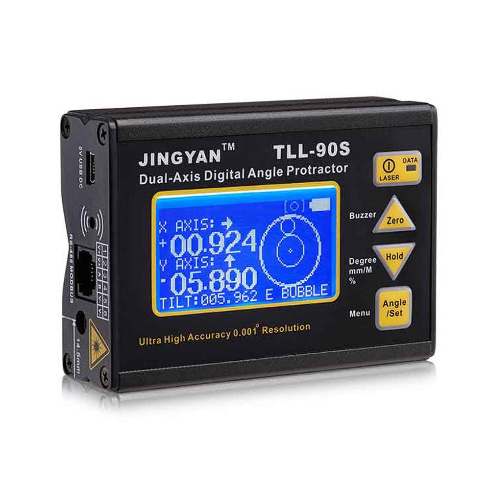 Pepisky TLL-90S Super High Precision Angle Meter 0.005 Professional Dual-axis Digital Level Inclinometer Angle Protractor with LCD Display 50-60Hz