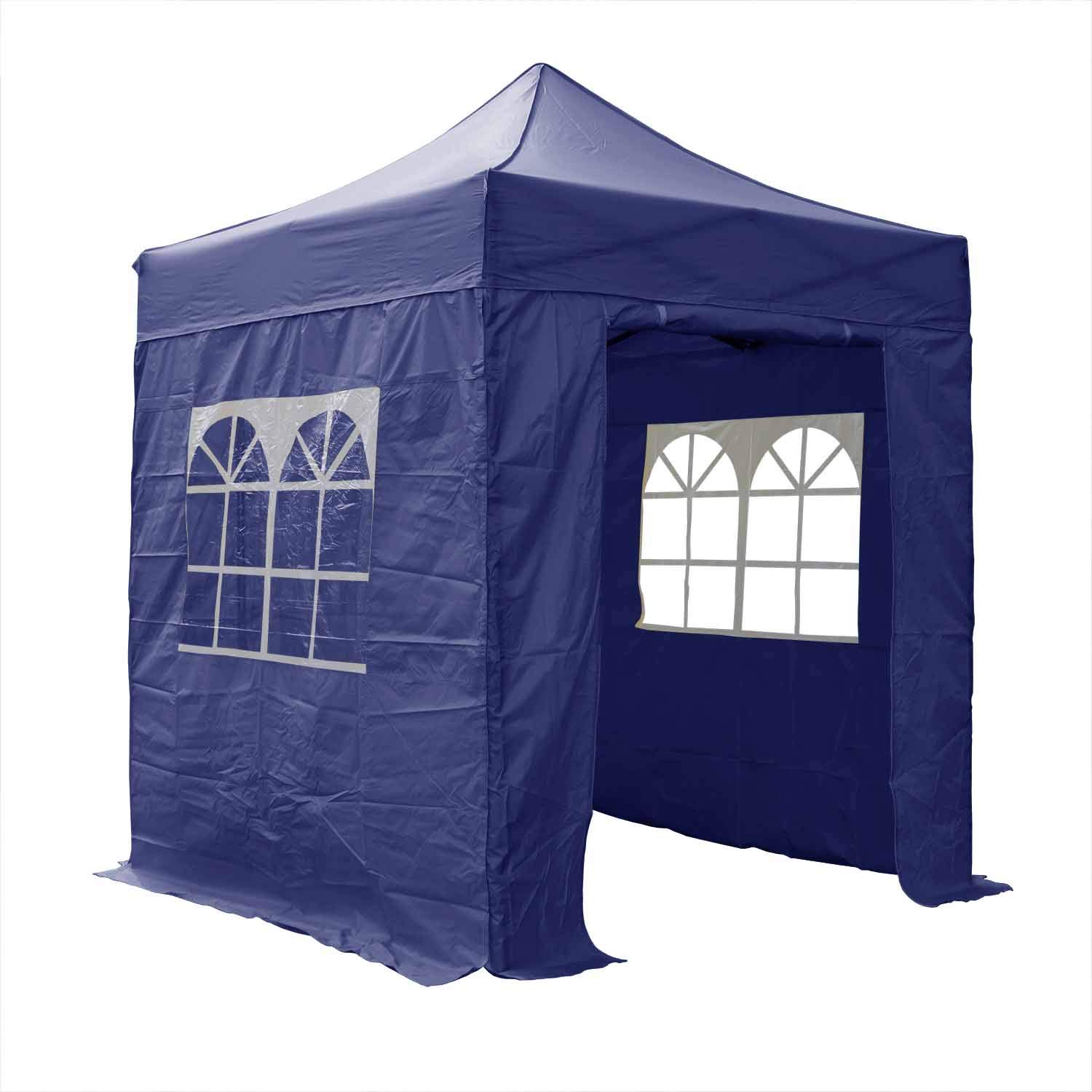 Airwave 2.0x2.0mtr BLUE Pop Up Gazebo, FULLY WATERPROOF with Four Side Panels and Carrybag