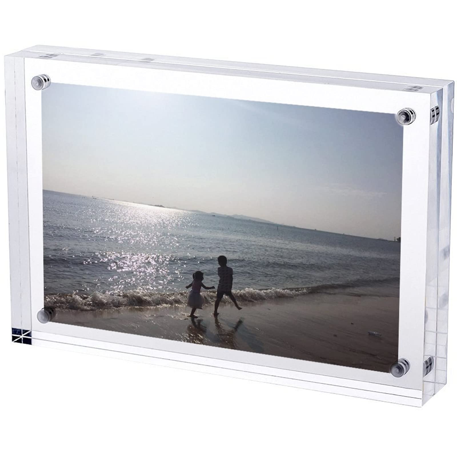 TRIXESA4 Acrylic Photo Frame - Magnetic Multi-Purpose Glass Effect Picture Frame Perfect to Display on Your Desk or Stand on Your Sideboard or Rest on the Wall Shelf