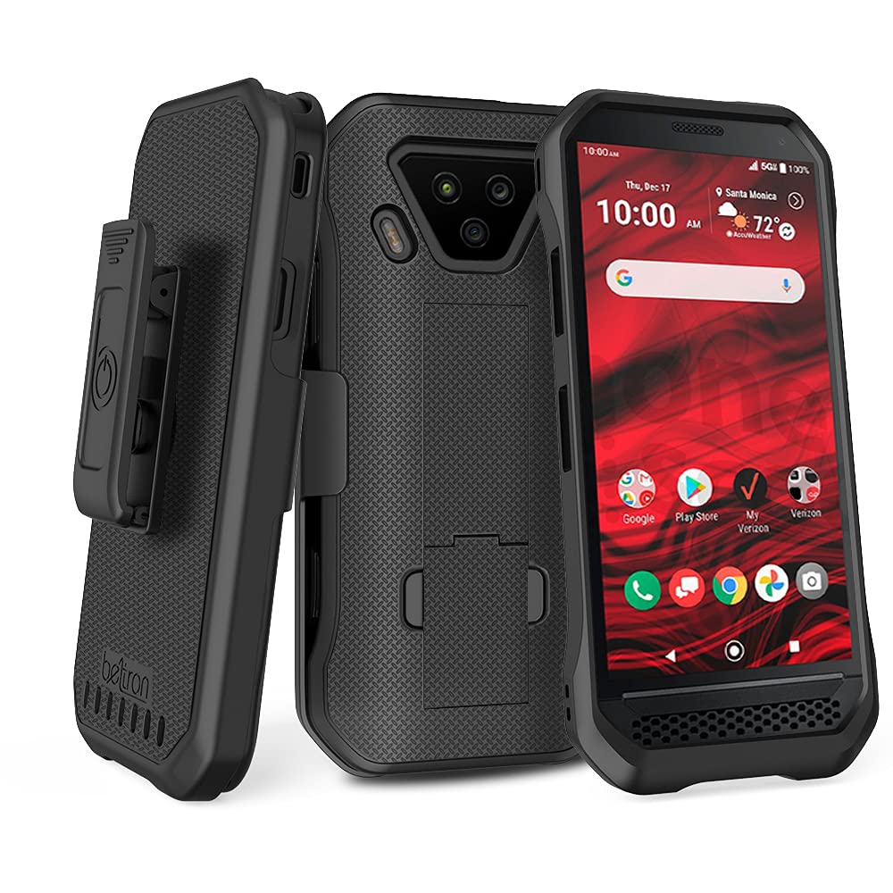 BELTRONDuraForce Ultra 5G UW Case with Clip, Heavy Duty Case with Swivel Belt Clip for Kyocera DuraForce Ultra 5G E7110 (Verizon) Features: Secure Fit & Built-in Kickstand (Black)