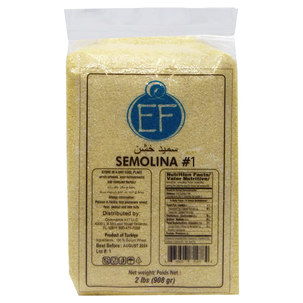 Eastern Feast - Semolina #1, 2 Lb (908g), 100% Durum Wheat, Fine, Vacuum Packed