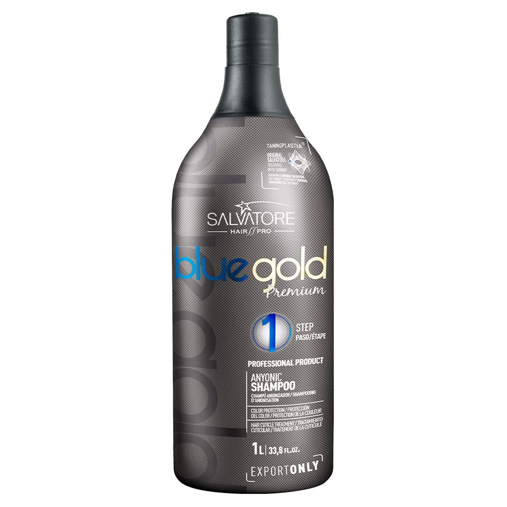 SALVATORE Shampoo Anti-Residuos Blue gold Premium, 1000 ml