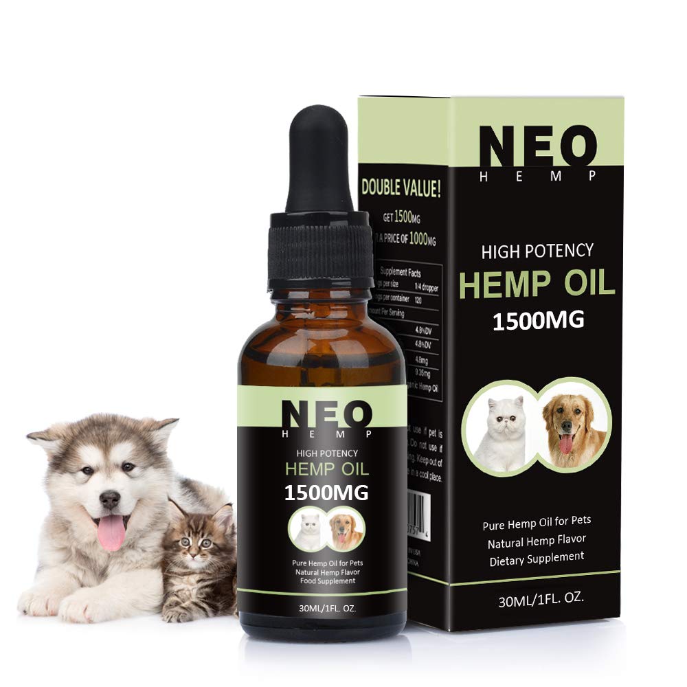 NeoHemp for Dogs and Pets, 100% Natural,with Omega 3, 6 & 9 (1500mg/30ml)