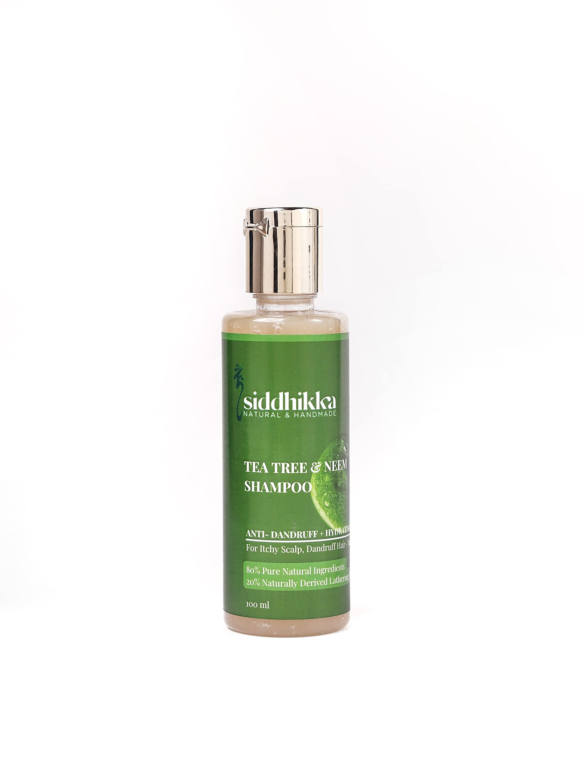 Siddhikka Tea Tree & Neem Special Shampoo, Fights with Dandruff & Itchy Scalp WITHOUT Drying Hair – Sulphate & Paraben Free- Only Natural Ingredients- 200 ML