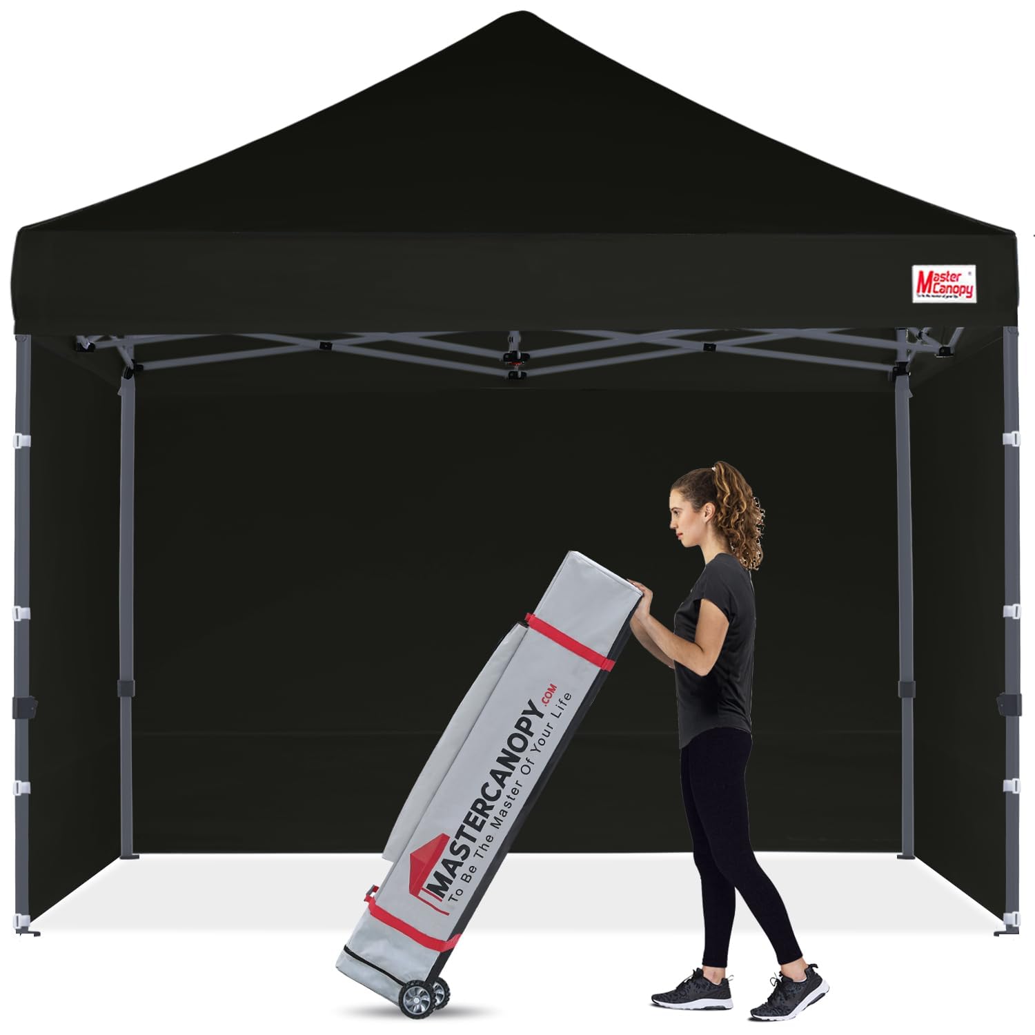 MASTERCANOPYHeavy Duty Pop up Canopy Tent with Sidewalls (10x10,Black)