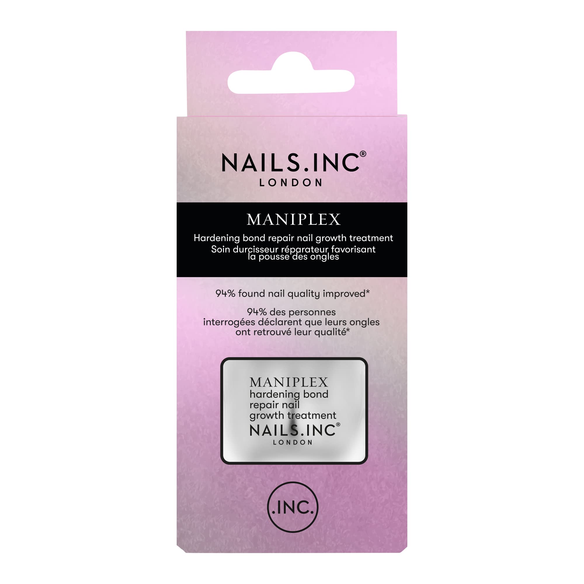 Nails.INC Maniplex Hardening Nail Treatment, Restorative Treatment to Harden, Repair and Grow Nails, Cruelty Free, Vegan, 20 Free Formula