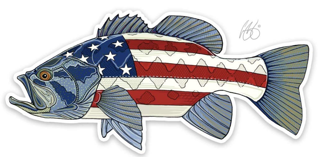 Ed's Fly Shop Casey Underwood USA Bass Decal Sticker