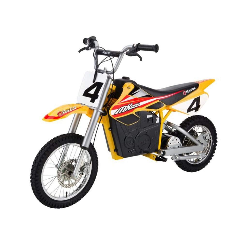 Razor MX650 Dirt Rocket Electric-Powered Dirt Bike with Authentic Motocross Dirt Bike Geometry, Rear-Wheel Drive, High-Torque, Chain-Driven Motor, for Kids 13+