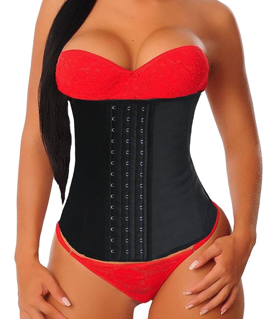 YIANNAWaist Trainer for Women Latex Steel Boned Corset Sport Tummy Control Body Shaper Cincher