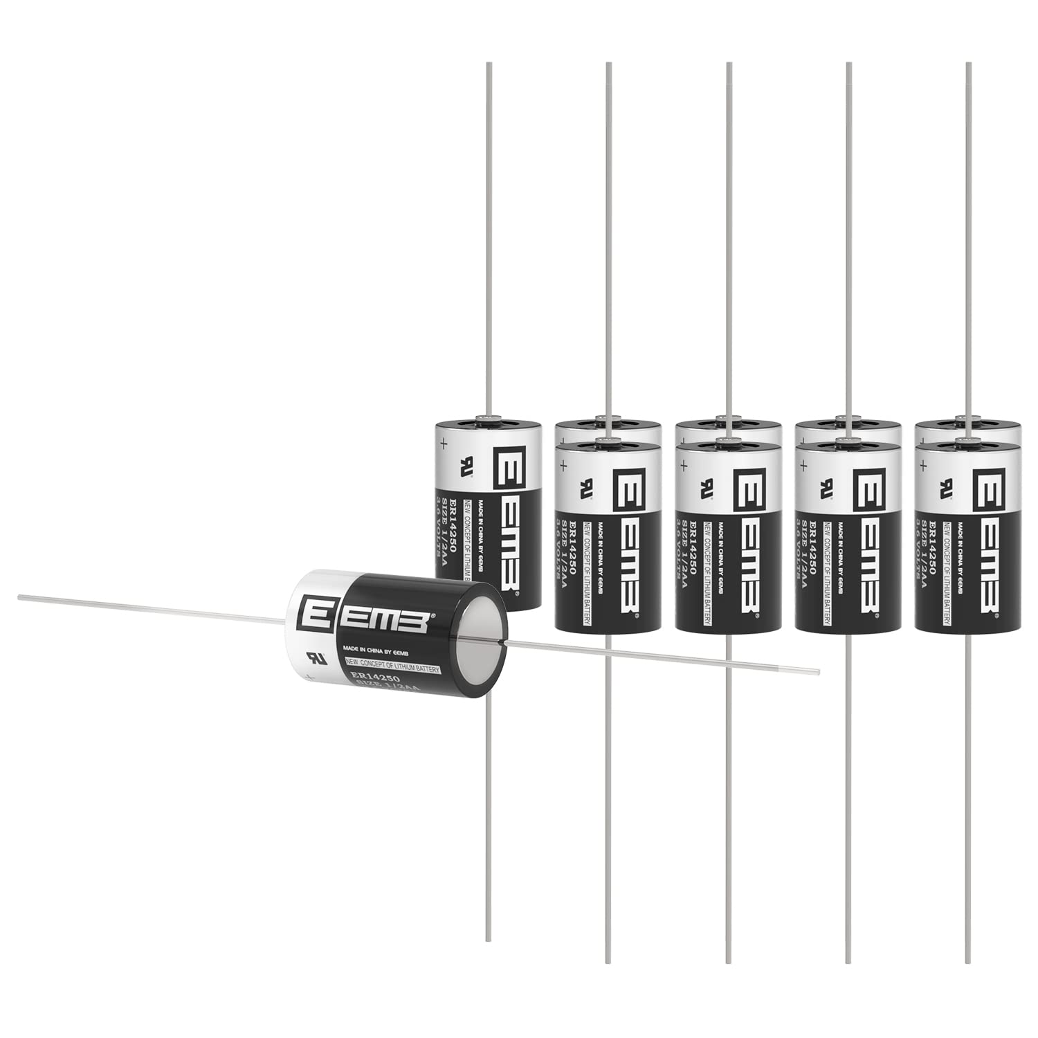 EEMB 10Pack ER14250 1/2AA 3.6V Lithium Battery with AX Solder Tabs Li-SOCL₂ Non-Rechargeable Battery XL-050F SB-AA02 LS14250 TL-5902 TL-2150 for Slot Machine/Game chip Board