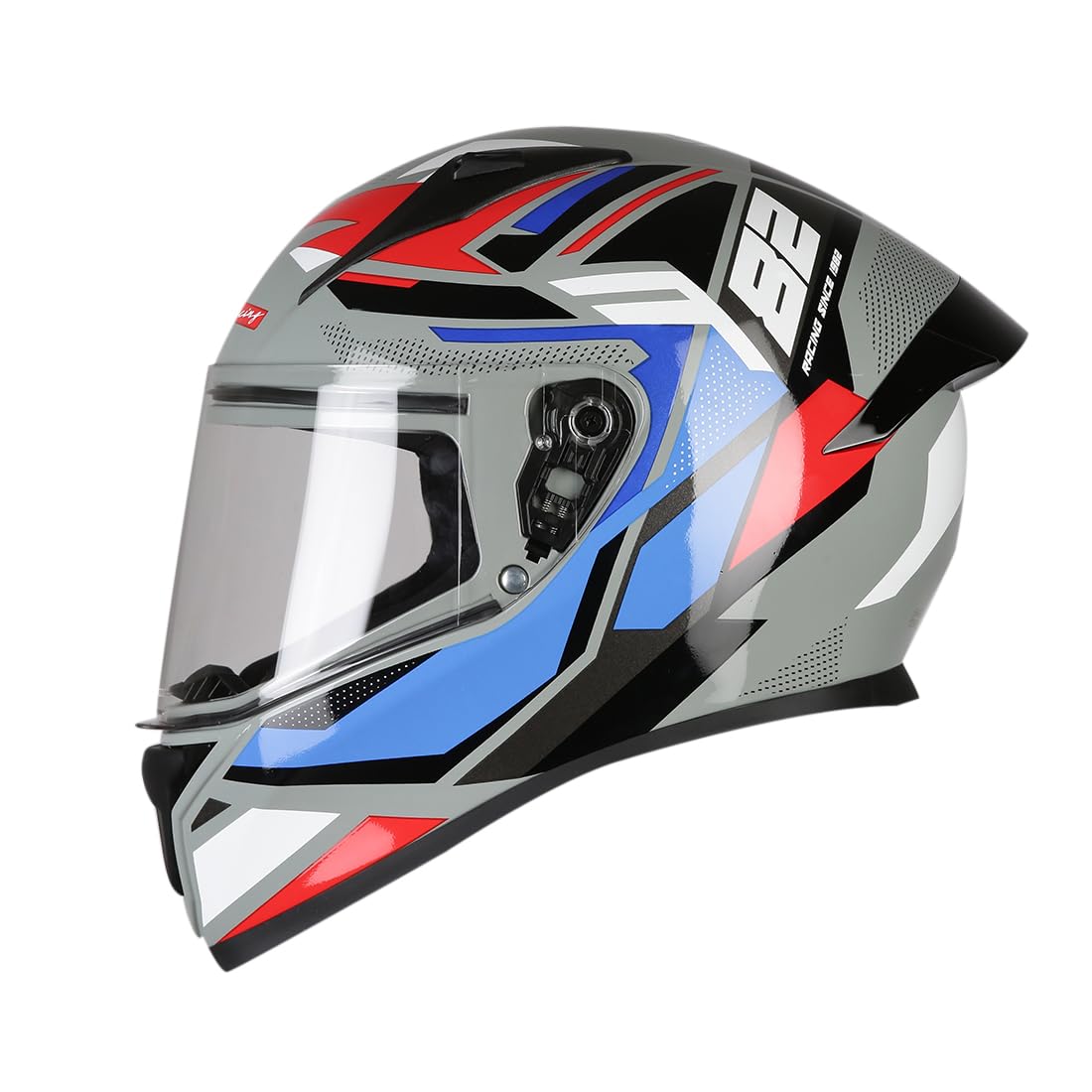 TVS Racing Titan Series Full Face Helmet for Men | Premium Bike Helmets with ABS Shell, UV Paint | Quick Release System | Aerodynamic Design | DOT & ISI Certified