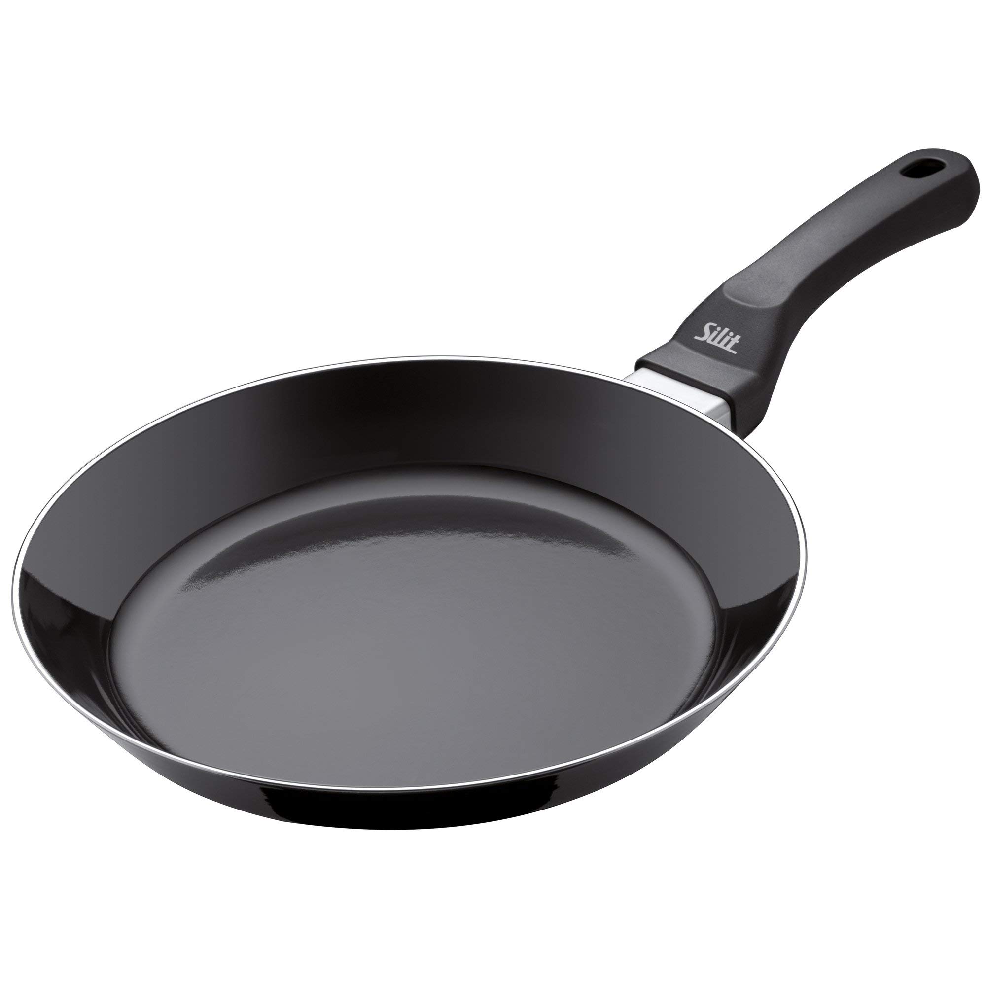 Silit 2110235194 Uncoated Professional with Flame Protection Silargan Functional Ceramic Frying Pan, Black, 28 cm