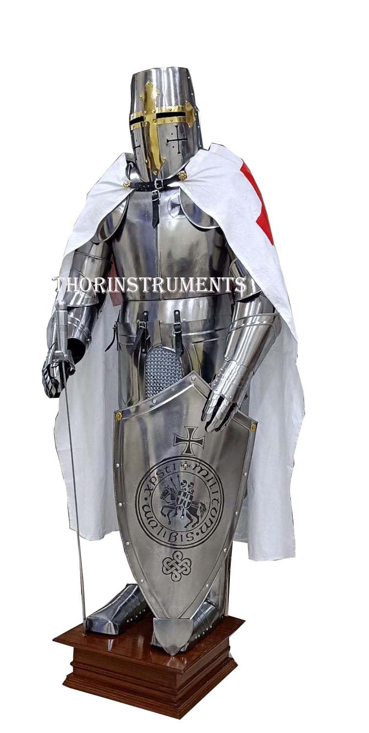 THOR INSTRUMENTS Medieval Wearable Knight CRUSADOR Full Suit of Armour Collectibles Armor Costume Rustic Vintage Home Decor Gifts