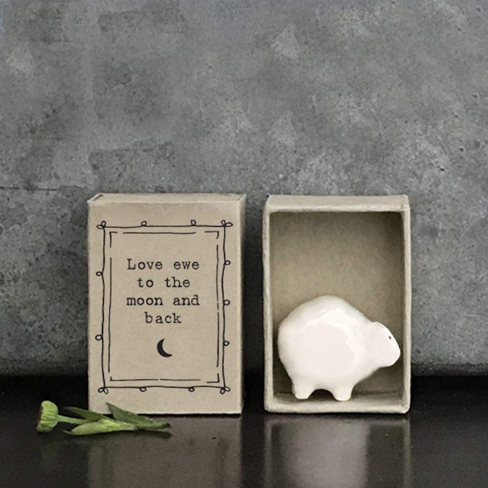 East of India MINI Matchbox Sheep 'Love Ewe to the moon and back'