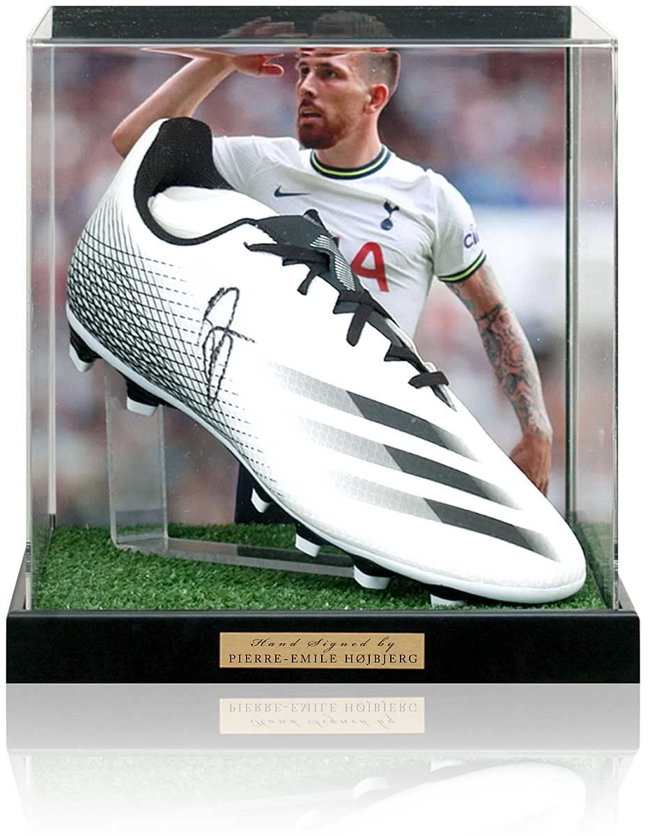 Pierre Emile Hojbjerg THFC Hand Signed Football Boot Spurs Presentation AFTAL COA