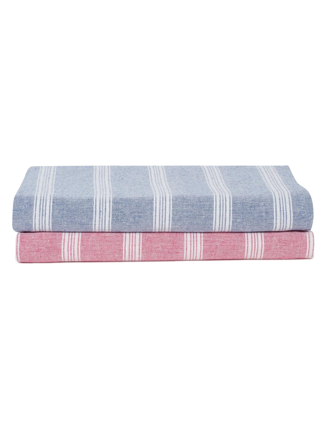 Amazon Brand - Solimo - Cotton Turkish Towel | Multicolour | Fade Resistant | Pack of 2 | Pink & Blue