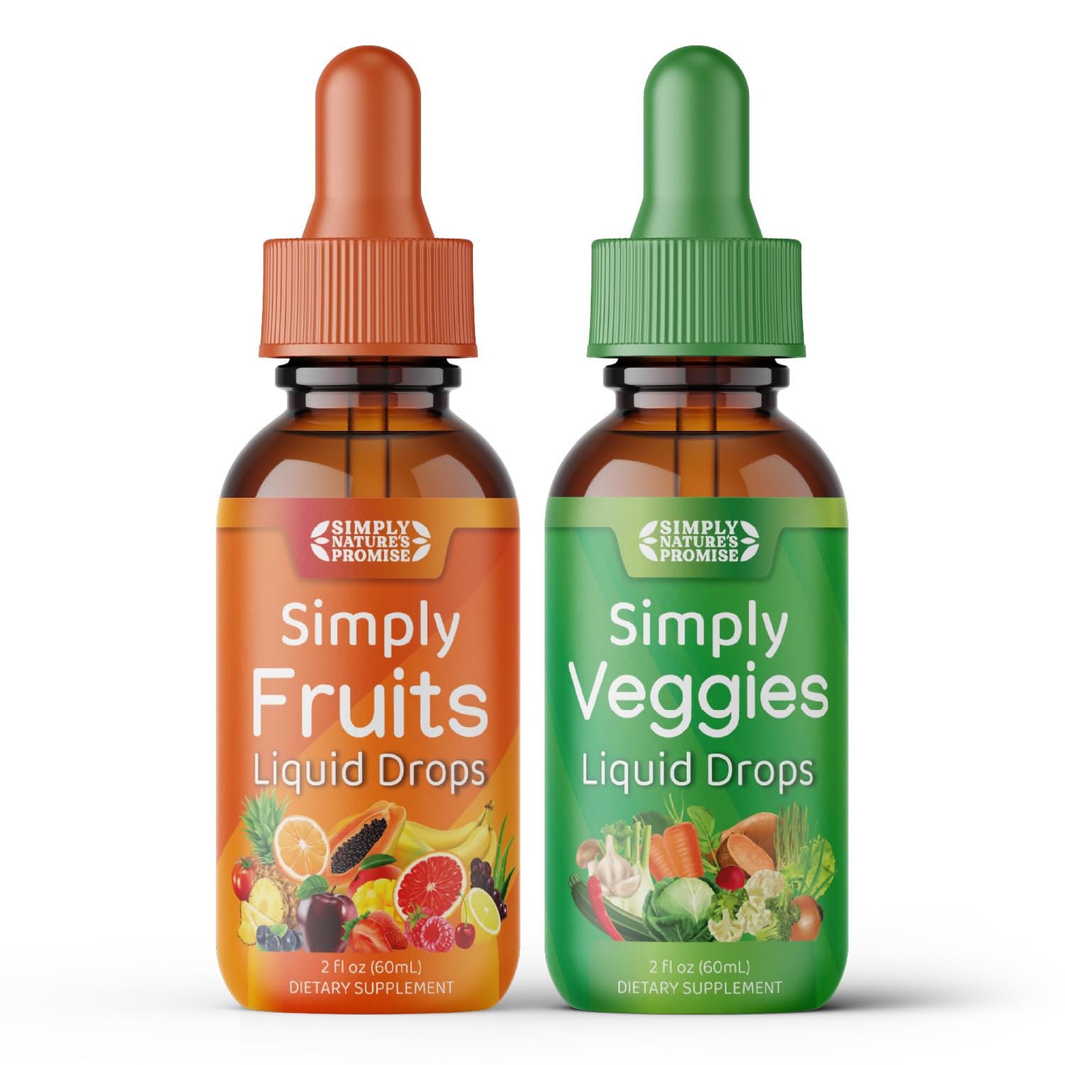 Simply Nature's PromiseFruit and Vegetable Supplements - Liquid Drops - Made with Whole Food Superfoods, Packed Vitamins & Minerals - Soy Free - Made in The USA