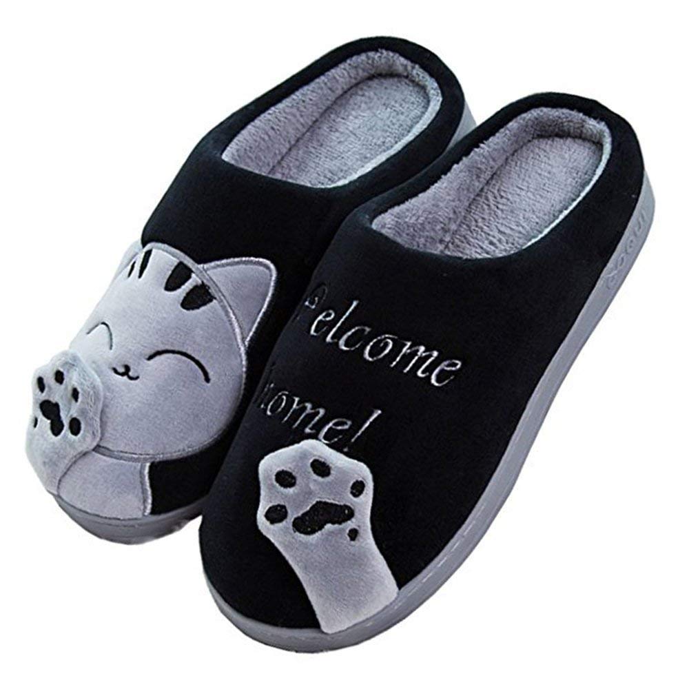 Cute Cat Slippers Indoor Winter Slippers Anti-Slip Shoes for Women Kids and Men