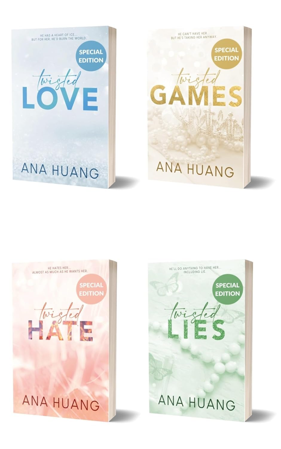 Ana Huang 4 Books Collection Set (Twisted Love, Twisted Games, Twisted Hate, Twisted Lies) Paperback – December 9, 2023