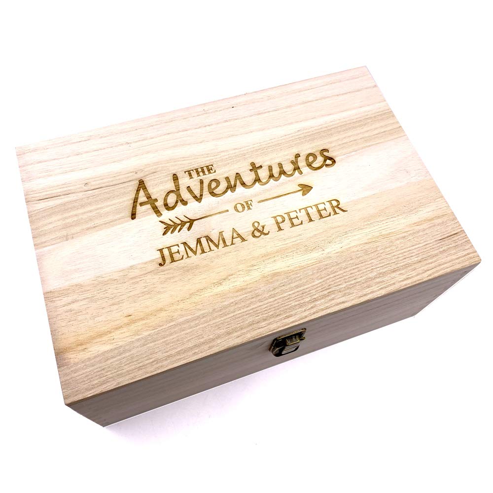 Wooden Personalised Adventure Memory Keepsake Box Gift