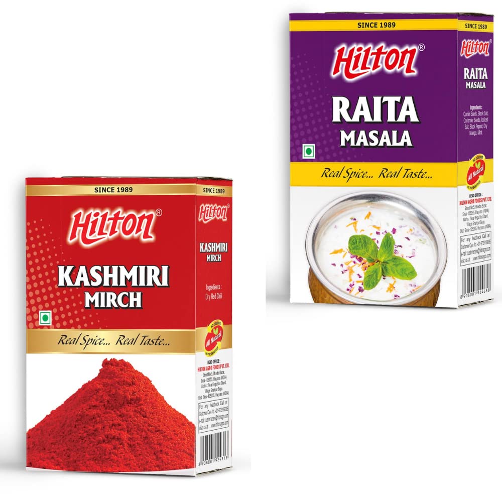 Hilton Raita Masala 100gm + Kashmiri mirch100gm Pack of 200gm